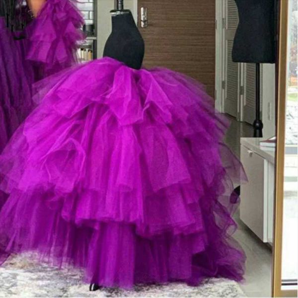 

skirts real image purple extra puffy tulle party fashion ruffle tiered floor length women wedding ceremony skirt custom, Black