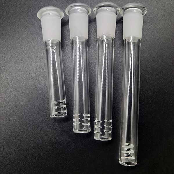 Großhandel Glas-Downstem-Diffusor mit 6 Schnitten, Shisha-Rohr, bündig oben, 14–18 mm weiblicher Reduzieradapter, Lo Pro, diffuser Down-Stem für Glasbecher-Bong