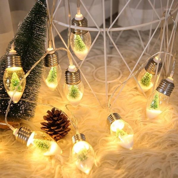 

christmas decorations led light bulb with snow wishing bottle lamp string copper wire battery box family party wedding decoration