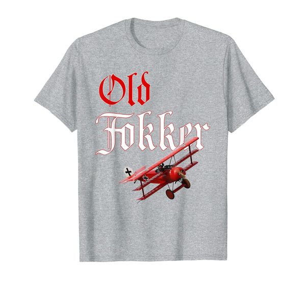 

old fokker triplane ww1 fighter plane t-shirt gift for men, White;black