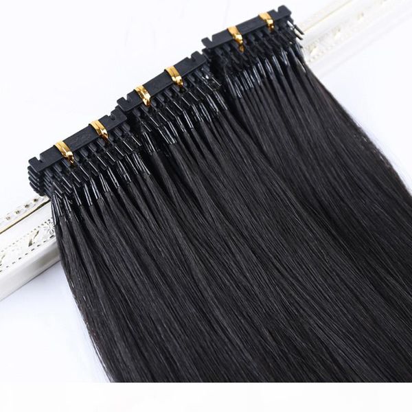 

elibess hair-6d human hair extension 1g s 100strands lot straight wave human hair 6d