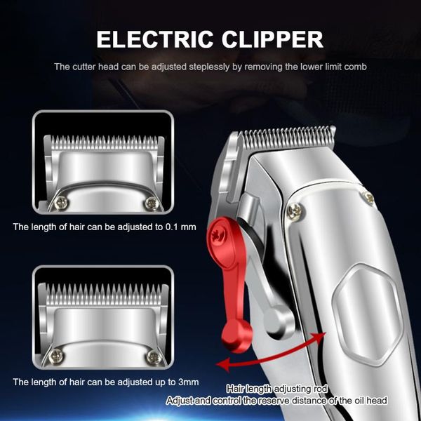 

hair clippers trimmer grip hairdressing accessories led lcd digital display profession electric clipper metal shell barber tool