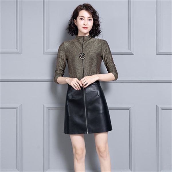 

2021 genuine new fashion sheep royal leather k1 wk3s, Black