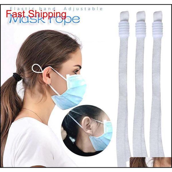 

kids diy mask sewing elastic band cord with adjustable buckle stretchy mask ear strap lanyard earmuff st qylqfl mj_fashion, Silver