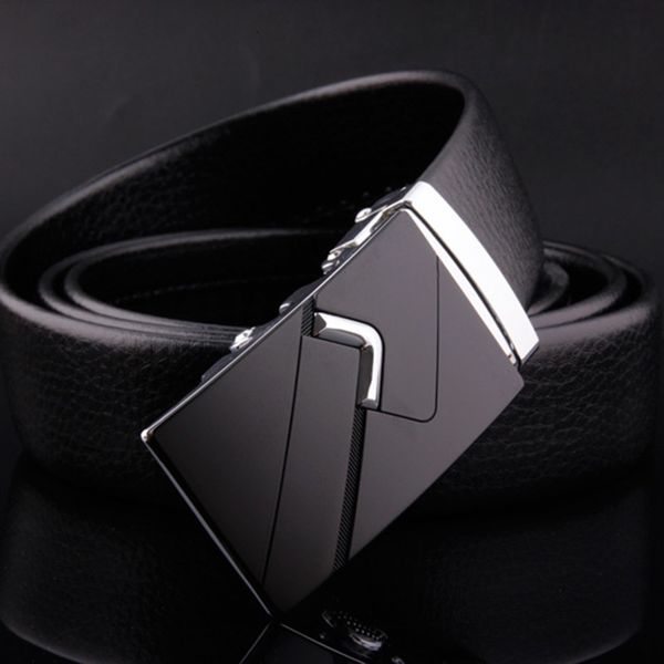 

lucidity fashion man belts classic pu leather male designer black belts automatic buckle popular men brand, Black;brown