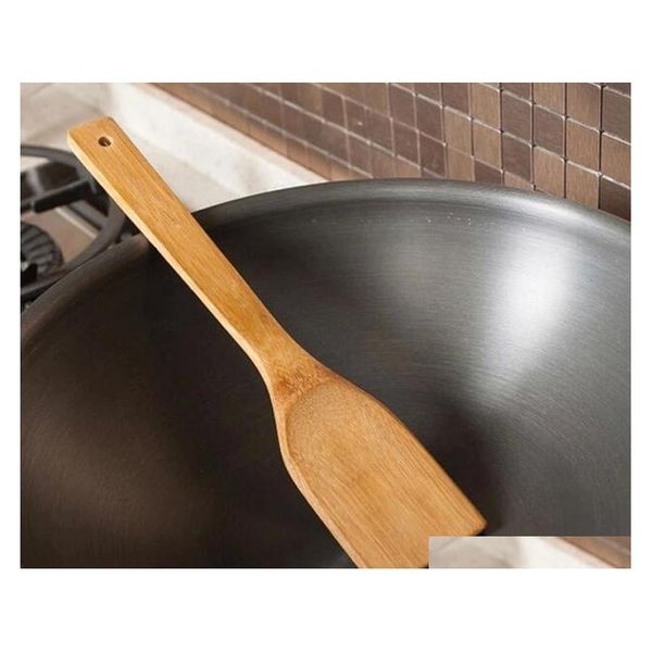 

flatware new natural bamboo turners long handle not stickt pot cook frying egg steak fish cooki jllaks outbag2007