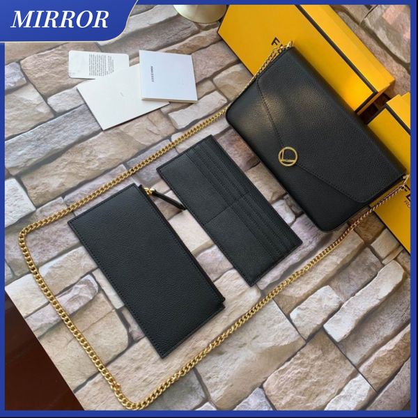 

mirror ladies leather messenger bag coin purse solid color card case