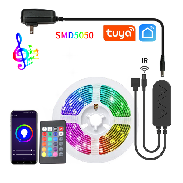 

led-strip-light rgb tape dc12v 5m smd rgb strips light flexible led tape ir wifi controller