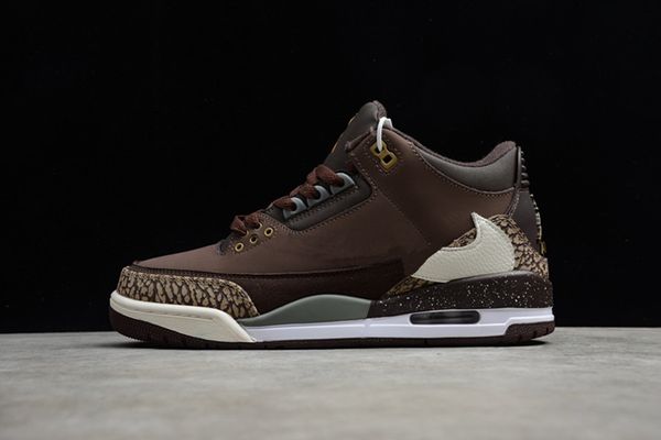 

basketball shoes jumpman 3s nrg gold metallic dark brown beige cushioned midsole genuine leather upper cement grey overlay sports trainers u