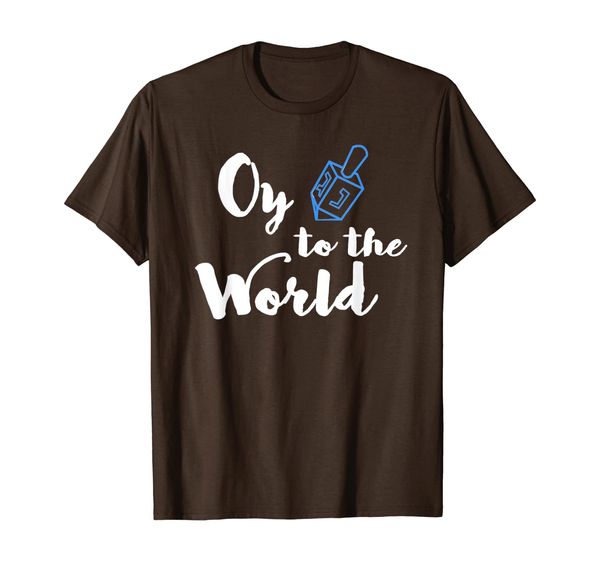 

funny oy to the world jewish hanukkah dreidel tshirt, White;black