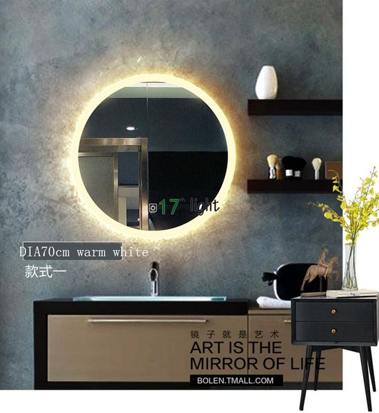 

wall lamp led mounted mirror with blue-tooth color light dimmable for vanity modern style glass and aluminum material