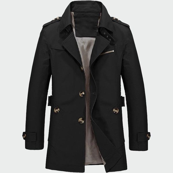

men's jackets jacket slim fit spring autumn casual trench pockets coat mens brand clothing fashion coats male outerwear m~5xl ml204, Black;brown