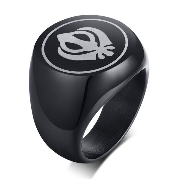 

cluster rings stainless steel sikh khanda signet ring for men black tone punjabi religous sikhism pinky jewelry, Golden;silver