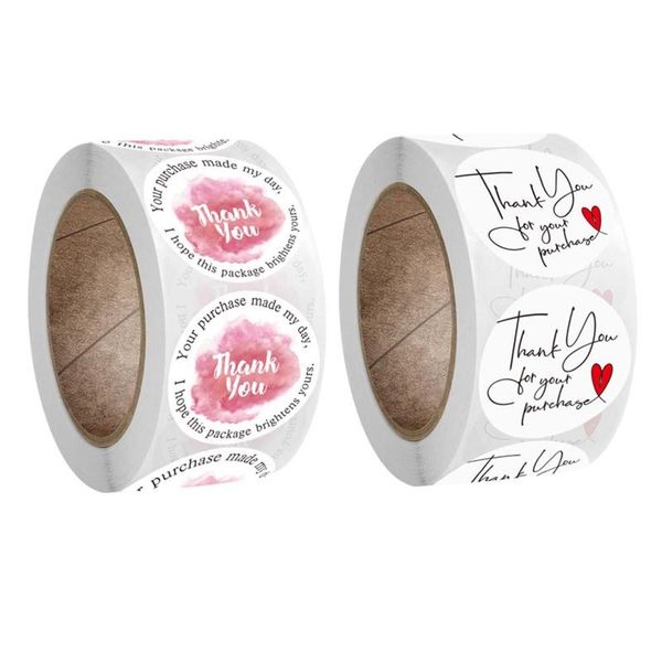 

gift wrap 875a 500pcs/roll round thank you stickers wedding party handmade scrapbooking packaging seal labels baking envelope