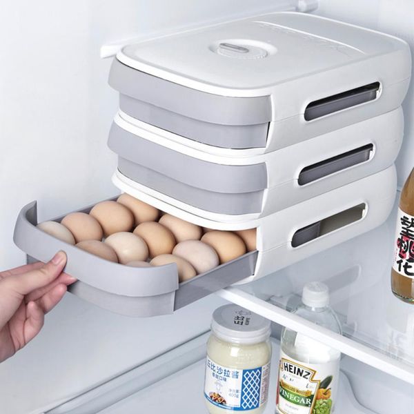 

storage bottles & jars egg box drawer-type refrigerator plastic crisper fridge container er eggs holder kitchen accessories