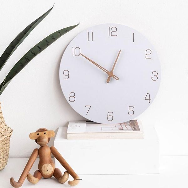 

wall clocks nordic 3d wooden large clock modern design home decor bedroom silent oclock nixie watch kids for children room