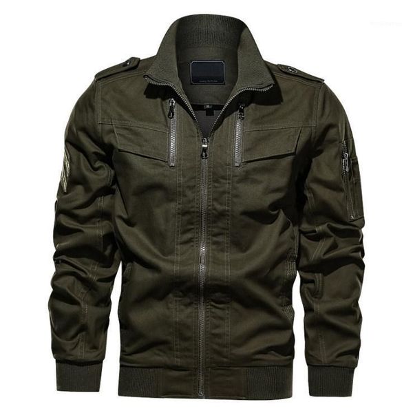 

men's jackets big size 6xl spring cotton jacket men slim fit bomber autumn vintage military male army green motorcycle coat, Black;brown