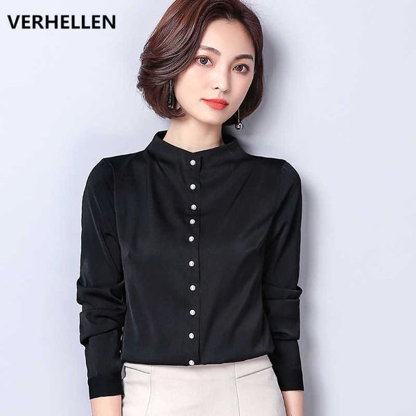 

verhellen white blouse women chiffon office career shirts fashion casual long sleeve blouses femme bluose 210706