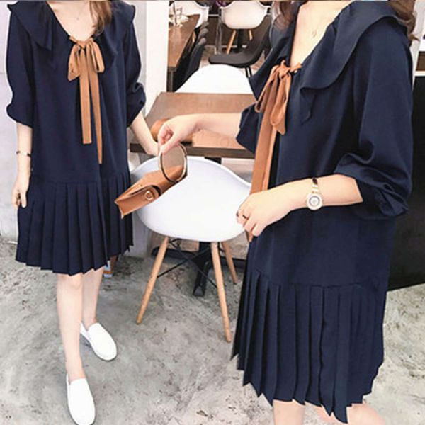 

temperament age early spring big size reduced fat mm meat chiffon dress women's belly covered bottom loose design pleated skirt hot, Black;gray