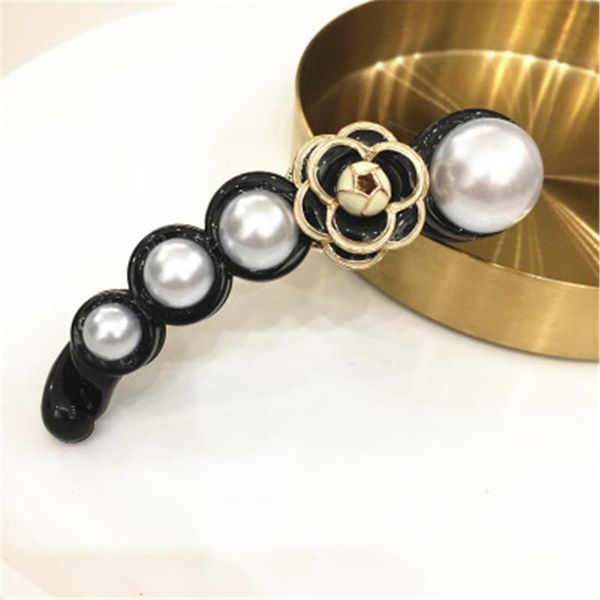 

hair accessories women camellia pearl big banana hairpins clips fashion korean lady girl head wear wholesale gift