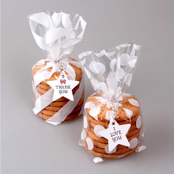 

gift wrap 100pcs / set of striped polka dot candy party bag wedding cookie birthday opp