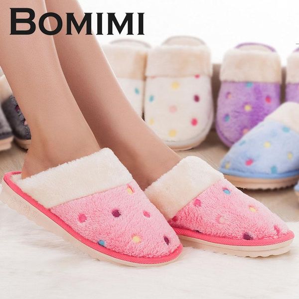 

slippers bomimi women cotton casual warm female ladies winter shoes, Black