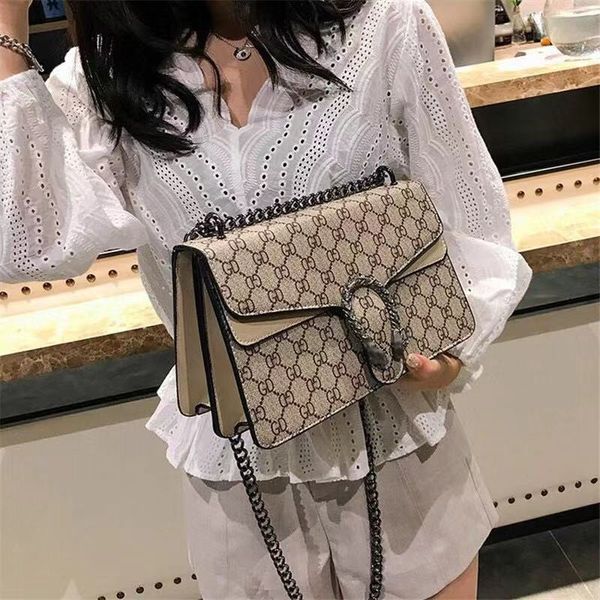 

ins bag womens 2020 new fashion messenger bag korean style all-match shoulder bag chain small square dionysian cross-body