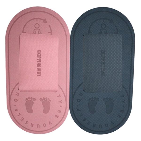 

skipping mat non slip textured thick high density yoga mat with knees pad for jump rope fitness exercise