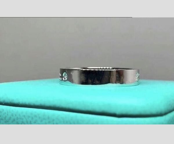 

with bag fashion wedding single diamond rings 316 stainless steel love ring for women single diamond finger couple wedding ring, Silver