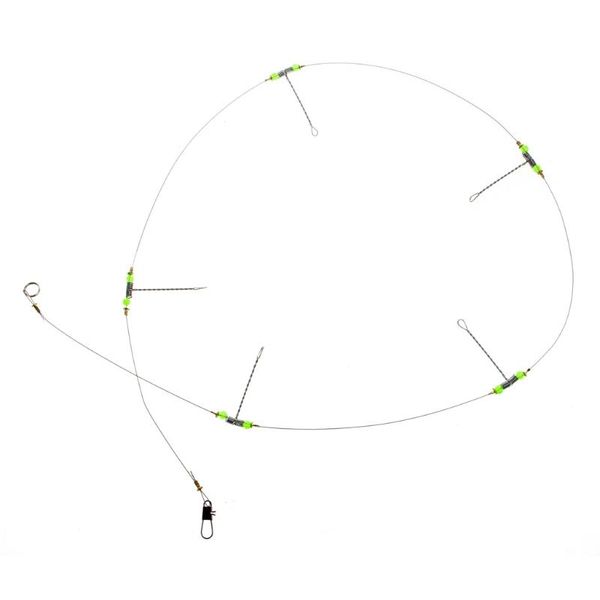 

anti-winding swivel string sea fishing hook steel rigs wire leader fish hooks w8ee