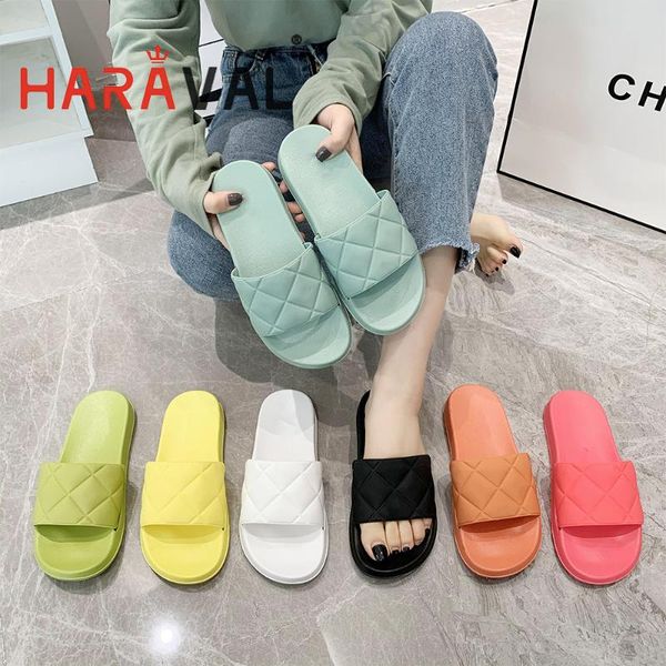 

slippers spring autumn women modern concise thick bottom white yellow green organe black flat with platform sliper b42