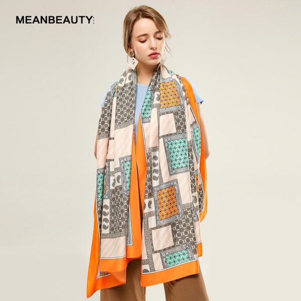 

scarves printed square cashew scarf, Blue;gray