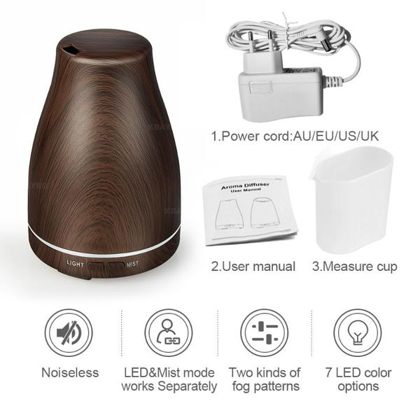 

humidifiers ultrasonic air humidifier wooden grain essential oil diffuser electric mist maker humidify cool