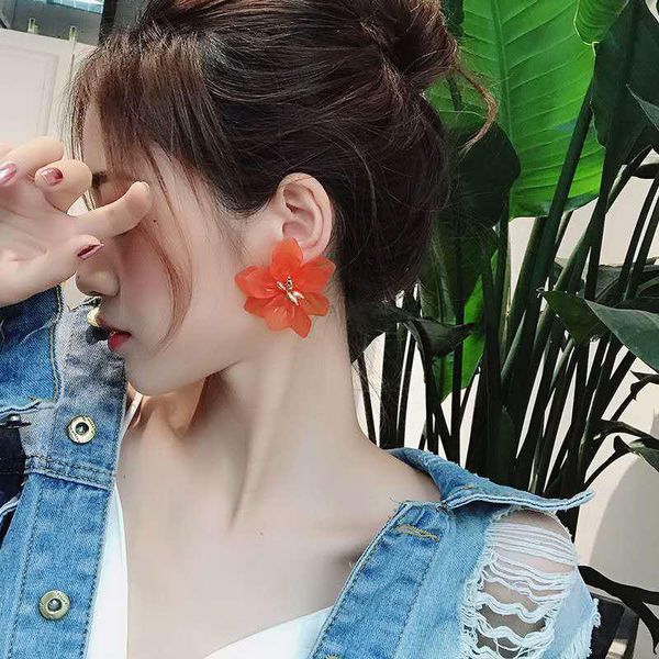 

stud exaggerated earrings women big flower eternal ear decoration ornaments jewelry fashion, Golden;silver