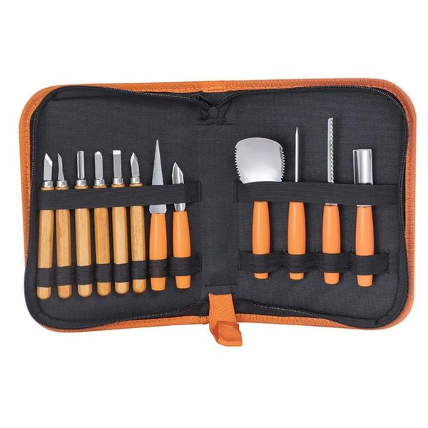 

professional hand tool sets 12pcs halloween pumpkin carving set carved cutting kit fruit vegetable wood knife lathe chisel