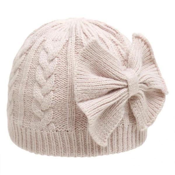 

caps & hats comfy knitted solid color bow baby girls hat infant toddler for christmas, Yellow