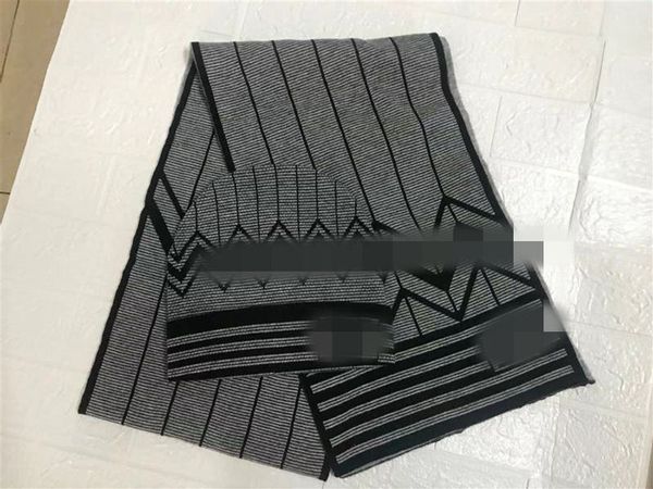 

2021 design pashmina women men knitted scarf and hat set winter warm hats and scarves beanie hat t56, Blue;gray