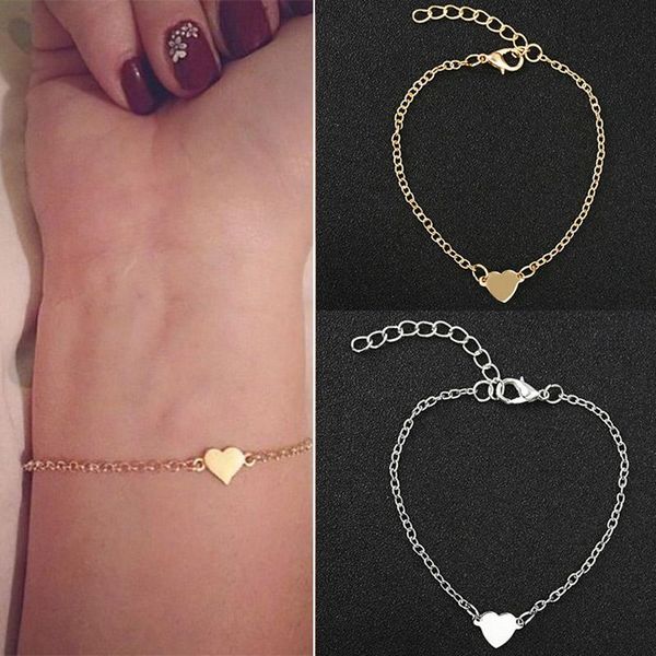 

charm bracelets ly simple bracelet love heart shaped elegant jewelry gift for women girls do99, Golden;silver