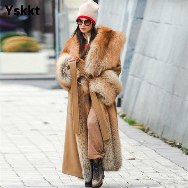 

winter women faux fur coat long solid color fur trim coats belt furry womens coat warm jackets long sleeve elegant lady fashion 211123, Black