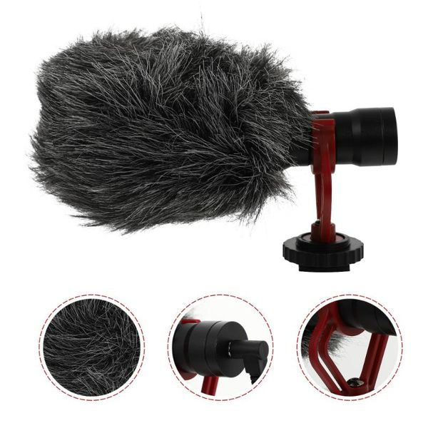 

microphones 1 set 6pcs windproof slr camera pography microphone (black)