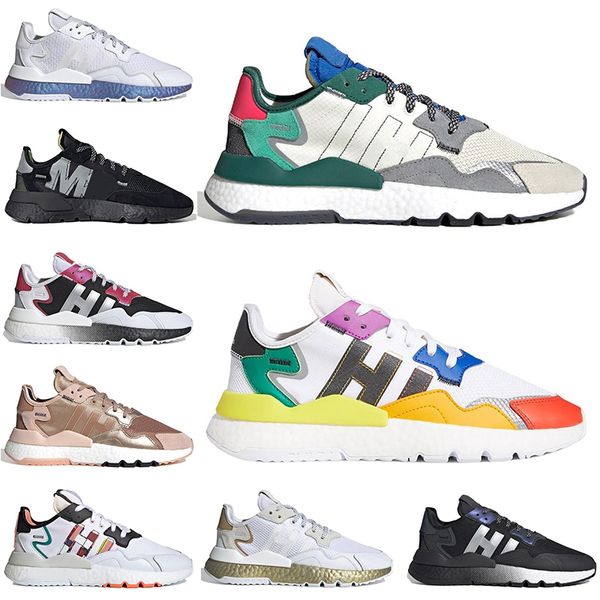 

adds nite jogger original running shoes for men women sports sneakers black reflective xeno white silver metallic blue mens womens trainers