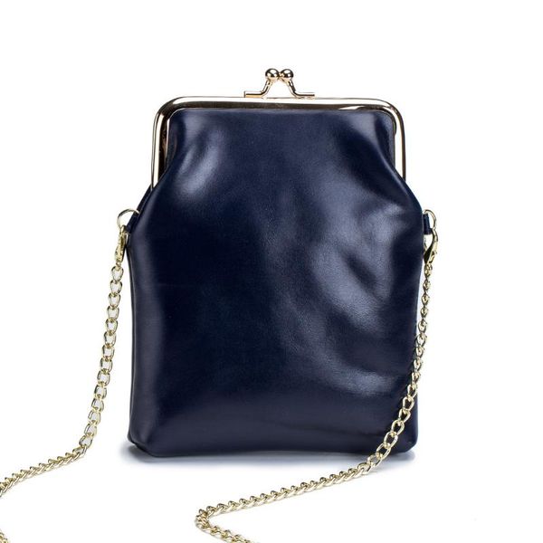 

shoulder bags vintage genuine leather women clip small chain crossbody bag fashion kiss lock phone daily purse