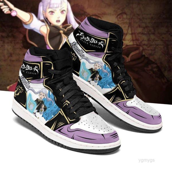 

sia customization black sneakers bull black clover noelle anime shoes