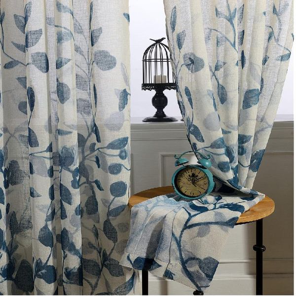 

curtain & drapes farmhouse style curtains for living dining room bedroom european printing fabric yarn tulle customized