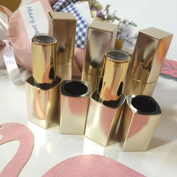 

storage bottles & jars 12.1mm 10/20/5opcs/lot golden cuboid high-grade lipstick tube, empty lip container