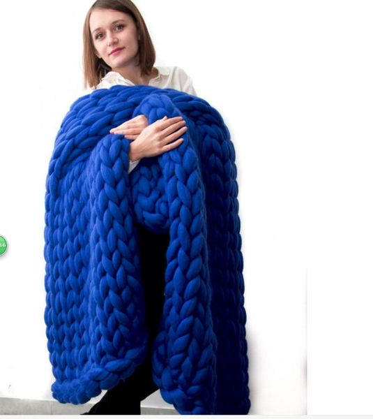 

blankets 2021 fashion chunky blanket thick big yarn decorative throw mats 100% acrylic sofa bed almofadas textiles chair dec