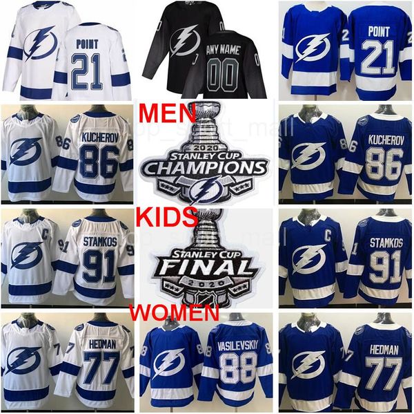 

2020 stanley cup finals champions tampa bay lightning jersey brayden point steven stamkos victor hedman nikita kucherov vasilevskiy hockey, Black;red