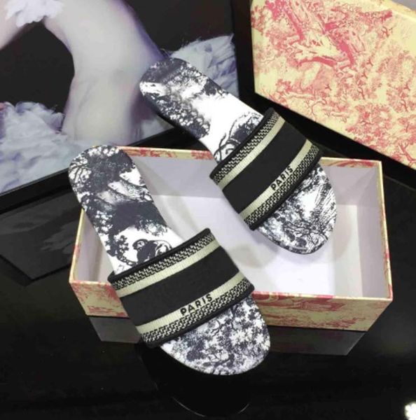 

women summer rubber sandals beach slide fashion scuffs slippers indoor shoes size eur 35-41 with box 02, Black