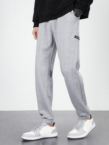 

men pocket side letter graphic sweatpants d7bn#, Black