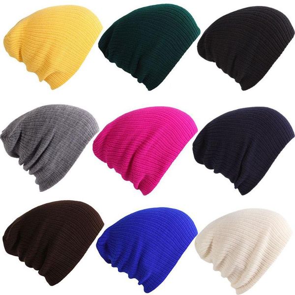

cycling caps & masks winter hats for beanies knitted solid cute hat lady autumn female beanie warmer bonnet men casual cap wholesale, Black